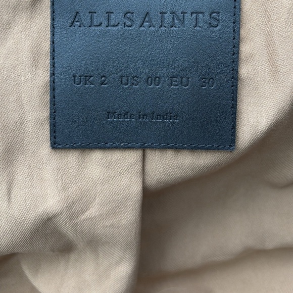 All Saints Suede Balfern Biker Moto Jacket Size 00 - Picture 8 of 13